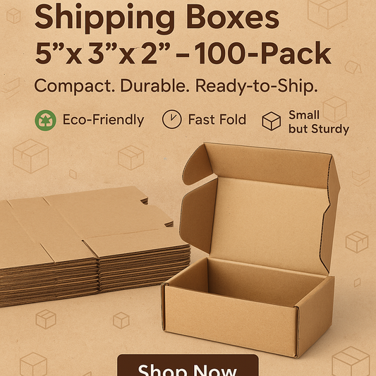 Shipping Boxes 5"L x 3"W x 2"H – Set of 100PCS Mailing, Packing, Packaging