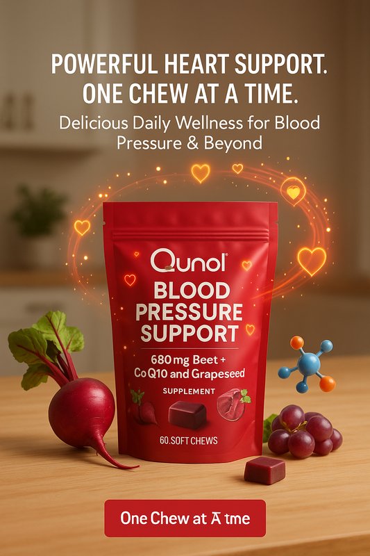 Qunol Blood Pressure Support Soft Chews – A Smarter, Softer Way to Support Your Heart