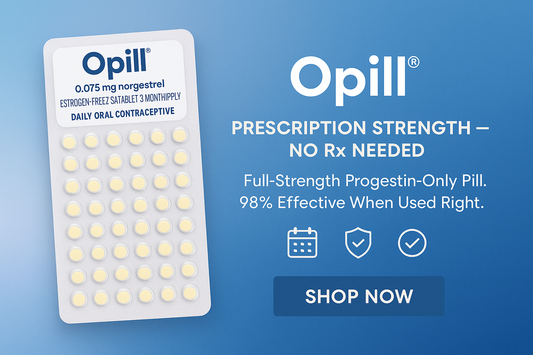 Opill® Daily Oral Contraceptive – FDA‑Approved, Full Prescription Strength, 3‑Month Pack (84 Tablets)