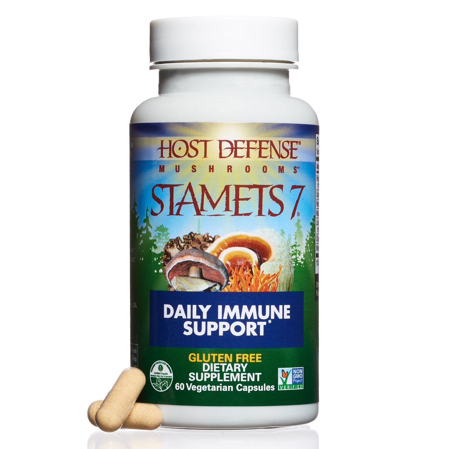 Host Defense - Stamets 7 Multi Mushroom Capsules, 60 Count