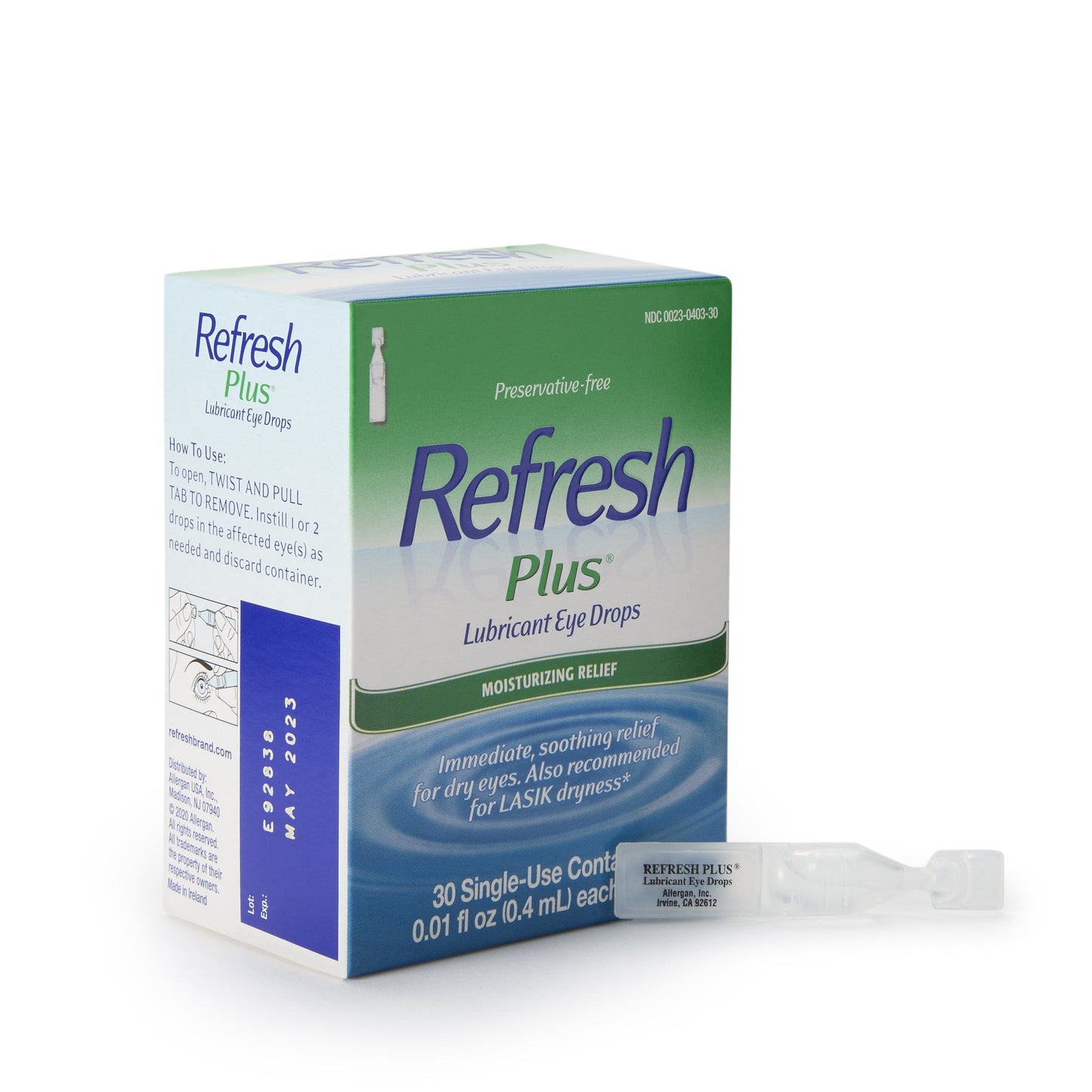 Refresh Plus Eye Lubricant 0.01 oz.Eye Drops, 30 Ct