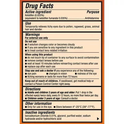 ZADITOR Antihistamine Eye Drops, Allergy Symptom Relief, 5 ml, Twin Pack