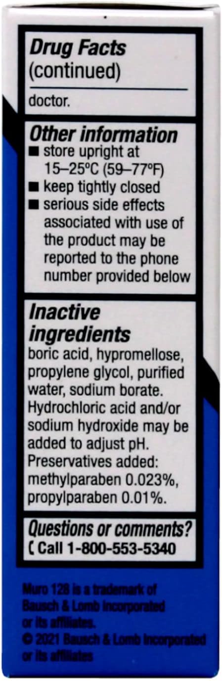 Bausch & Lomb Muro 128 Ophthalmic Solution, 0.5 oz