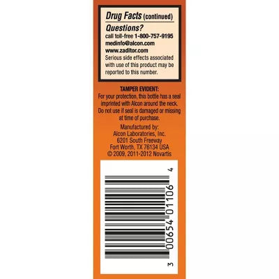 ZADITOR Antihistamine Eye Drops, Allergy Symptom Relief, 5 ml, Twin Pack