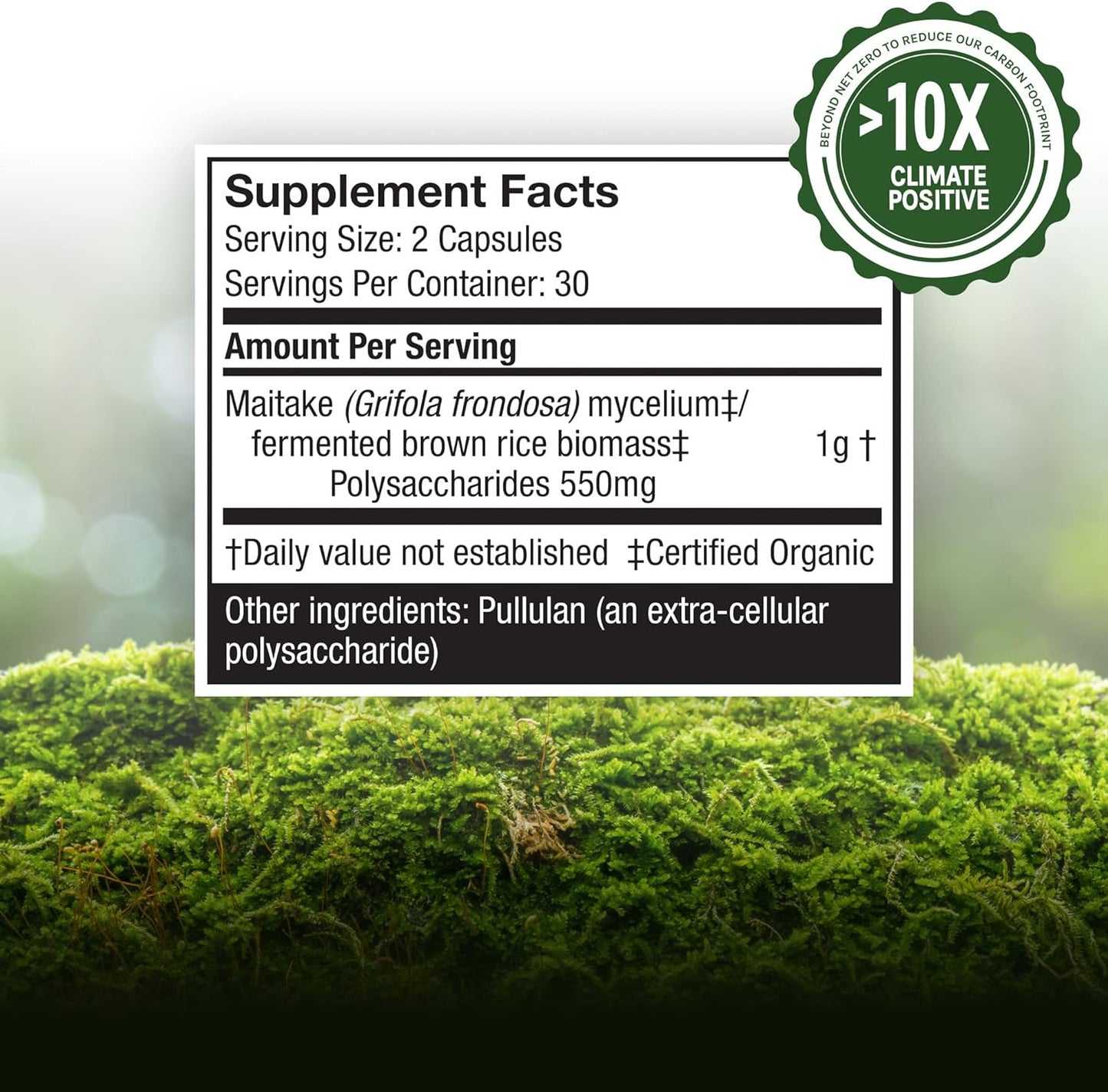 Host Defense, Maitake Capsules, Mushroom Supplement, Unflavored, 60