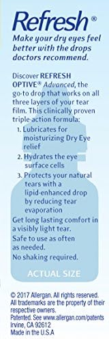 Refresh Optive Advanced Lubricant Eye Drops Preserved Tears, 2 Count, 20 mL