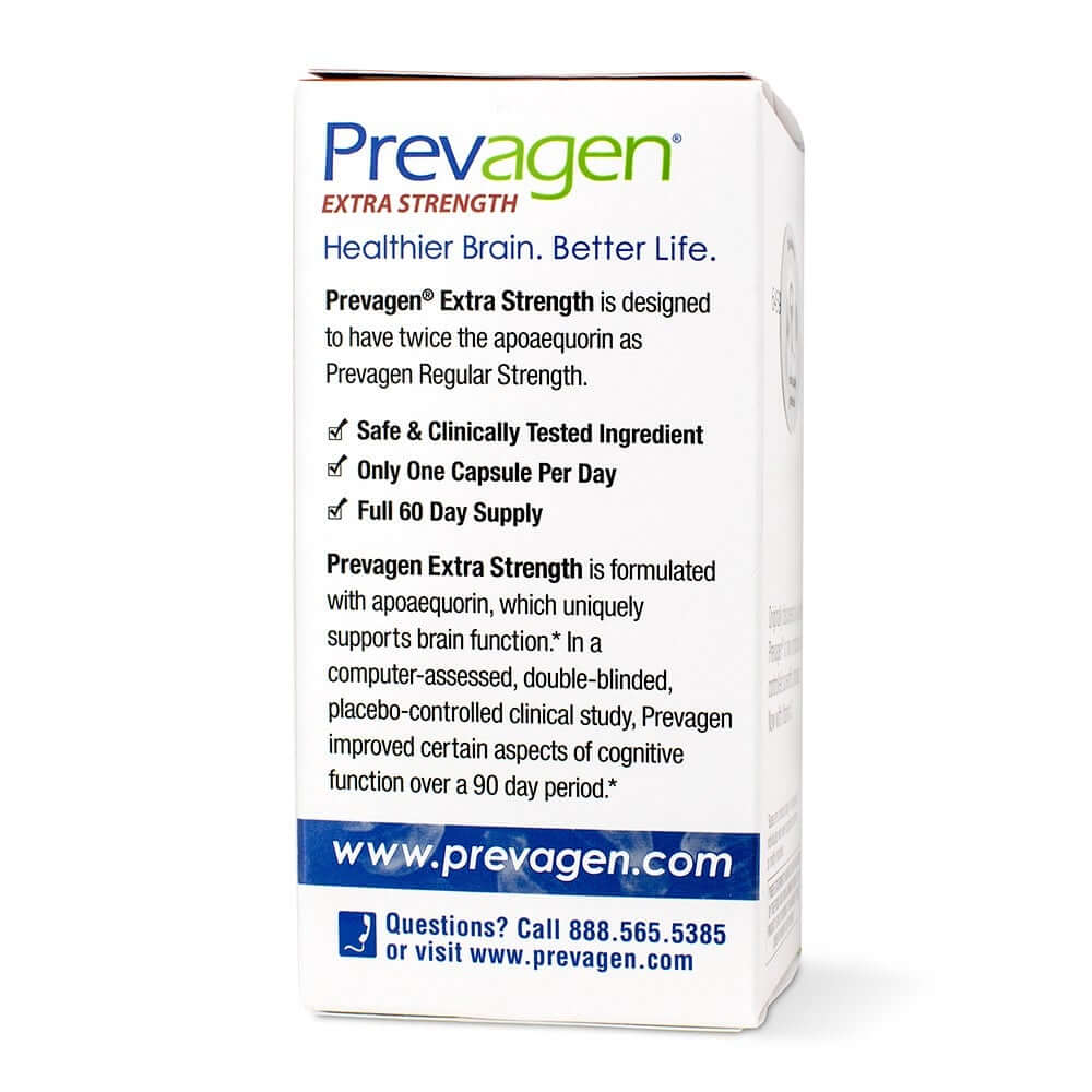 Prevagen Extra Strength 20mg, 60 Capsules, with Apoaequorin & Vitamin D and 7-Day Pill Minder