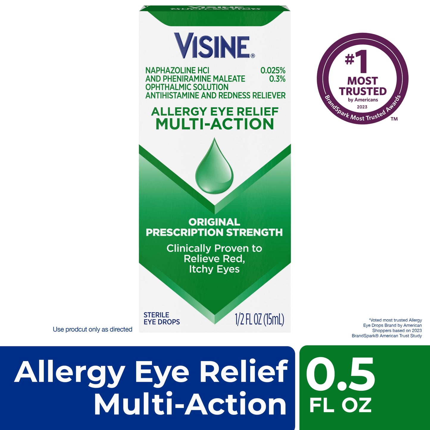 Visine Allergy Relief Multi-Action Antihistamine Eye Drops, 0.5 fl. oz