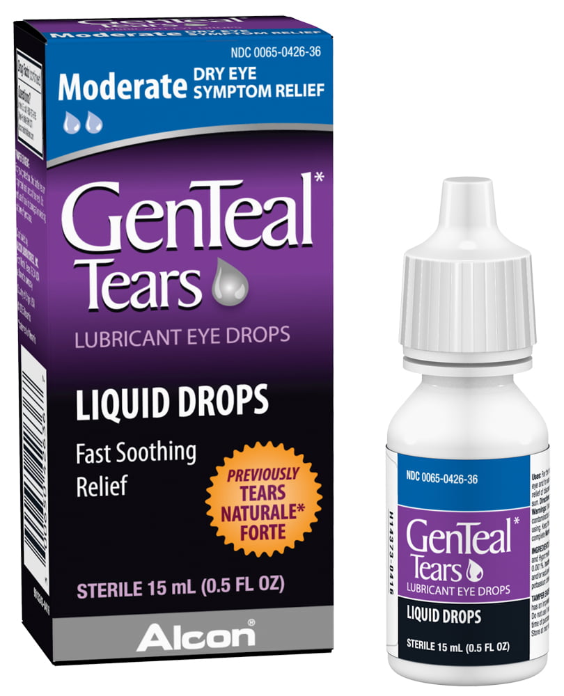 GenTeal Tears Moderate Lubricant Eye Drops for Dry Eye Symptom Relief, 15mL