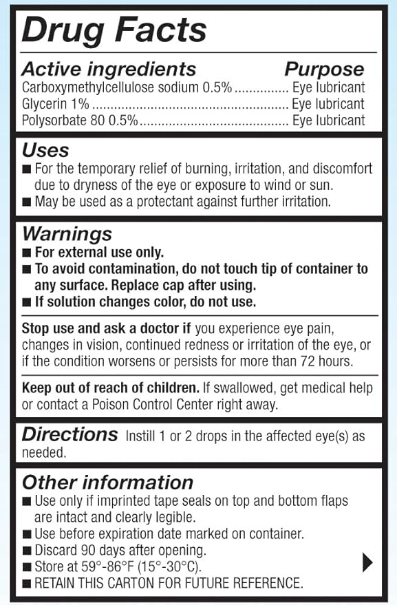 Refresh Optive Advanced Lubricant Eye Drops Preserved Tears, 2 Count, 20 mL
