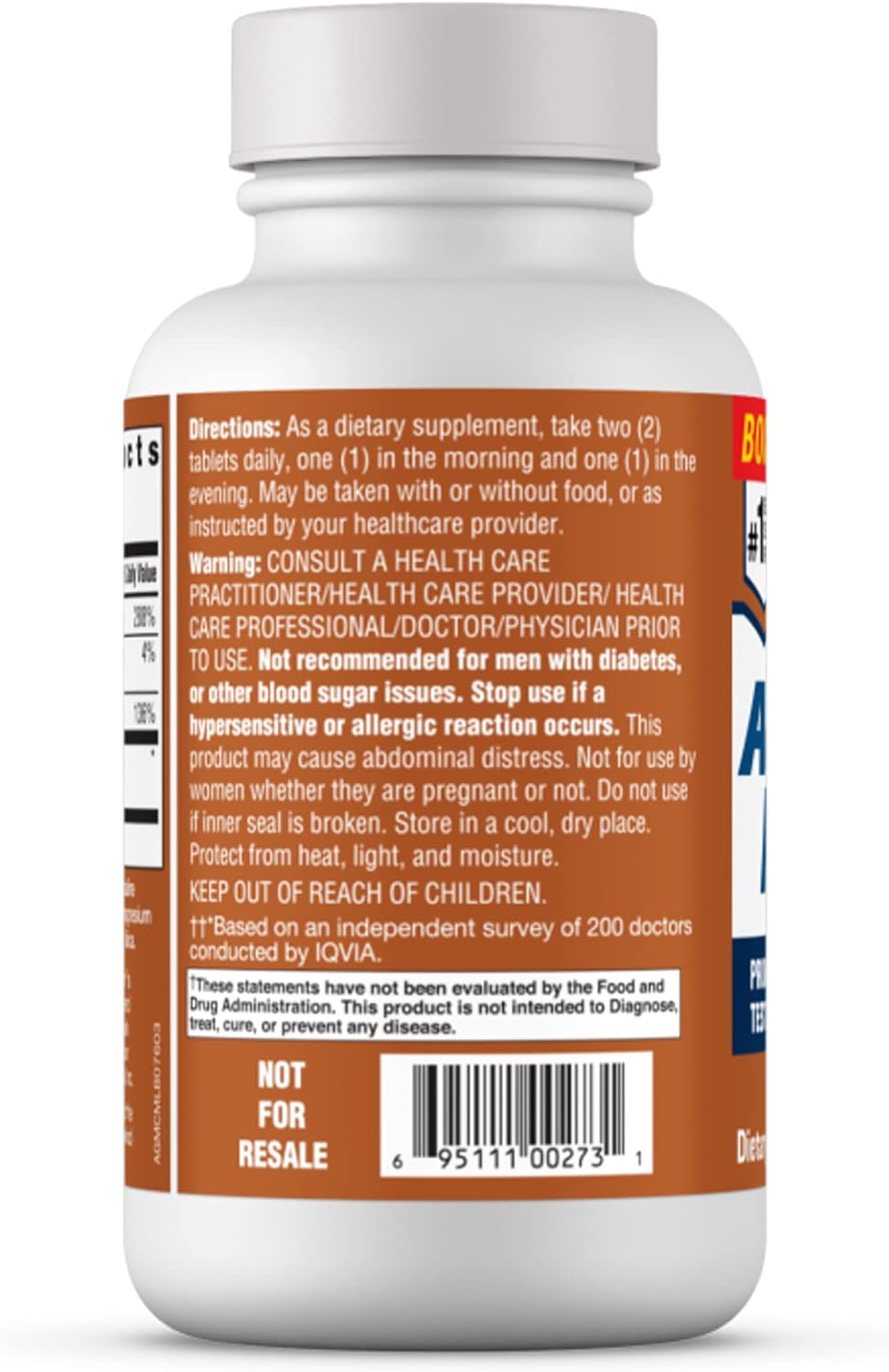 Ageless Male Free Testosterone Booster by New Vitality - 60 Tablets