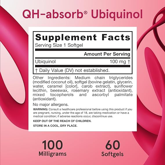 Jarrow Formulas QH-Absorb 100 mg, High Absorption Co-Q10 , 60 Softgels