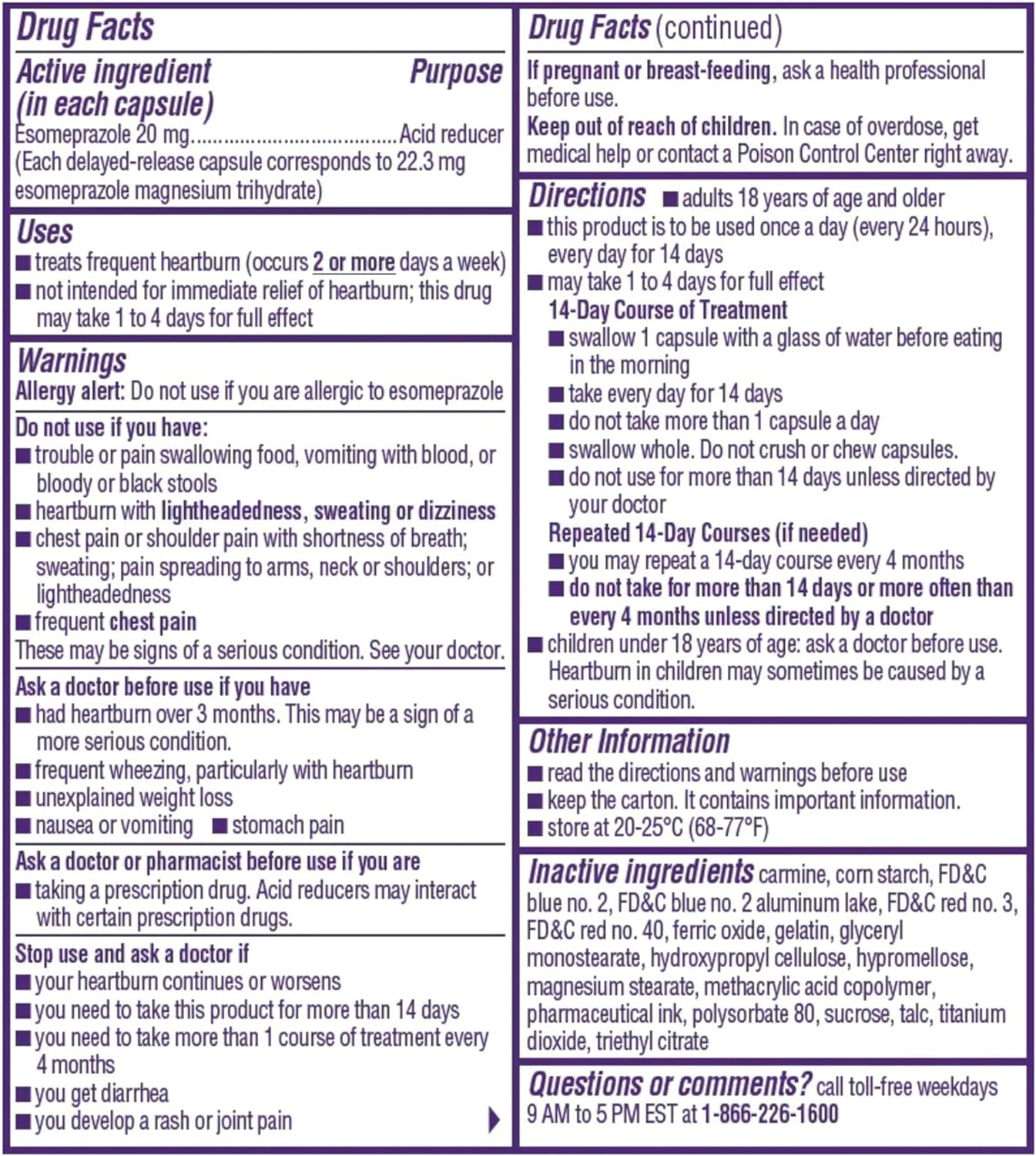 Nexium 24HR (20mg, 42 Count) Delayed Release Heartburn Relief Capsules, Esomeprazole Magnesium Acid Reducer