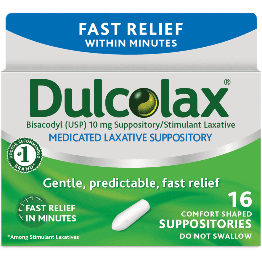 Dulcolax Laxative Suppositories (16 Ct) Fast, Gentle Relief
