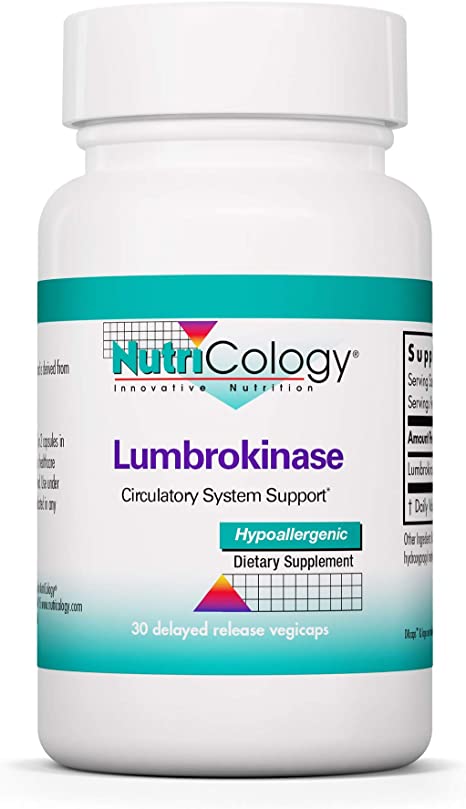 Nutricology Lumbrokinase Supplement - Circulatory System Support, Supports Blood Circulation Already in The Normal Range - 30 Delayed Release Vegetarian Capsules Visit the Nutricology Store