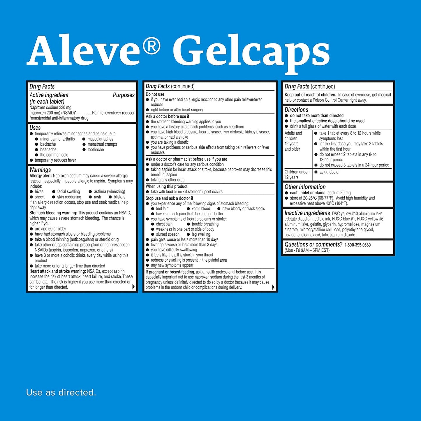 Aleve Gelcaps Soft Grip Arthritis Cap Naproxen Sodium Pain Reliever, 40 Count