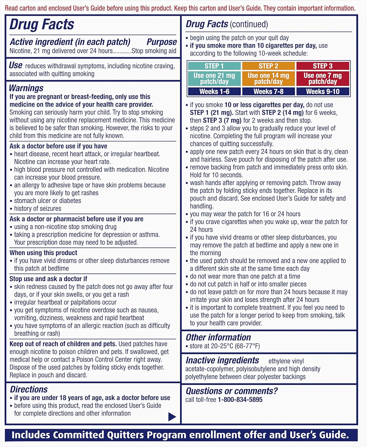 NicoDerm CQ Clear Patches Extended Release Stop Smoking Aid Step 1 21 mg 14 ct