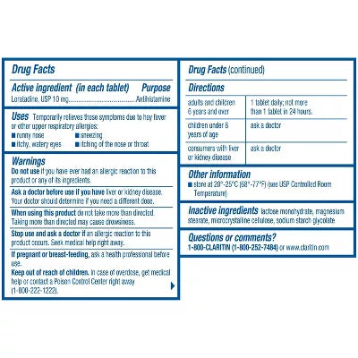 Claritin 24 Hour Allergy Medicine, Antihistamine Tablets, 10 mg, 100 Ct