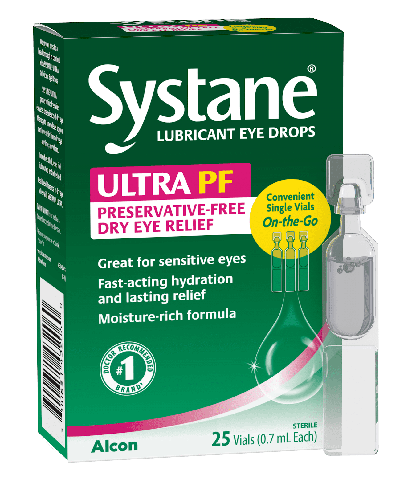 Systane Ultra Lubricant Eye Drops for Dry Eye Symptoms, 25 Preservative-Free Single Use Vials