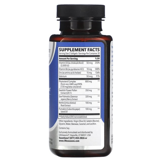 LifeSeasons - Pros-T - Prostate Support Supplement - Clinical Strength Levels of Saw Palmetto, Nettle Root - 60 Capsules