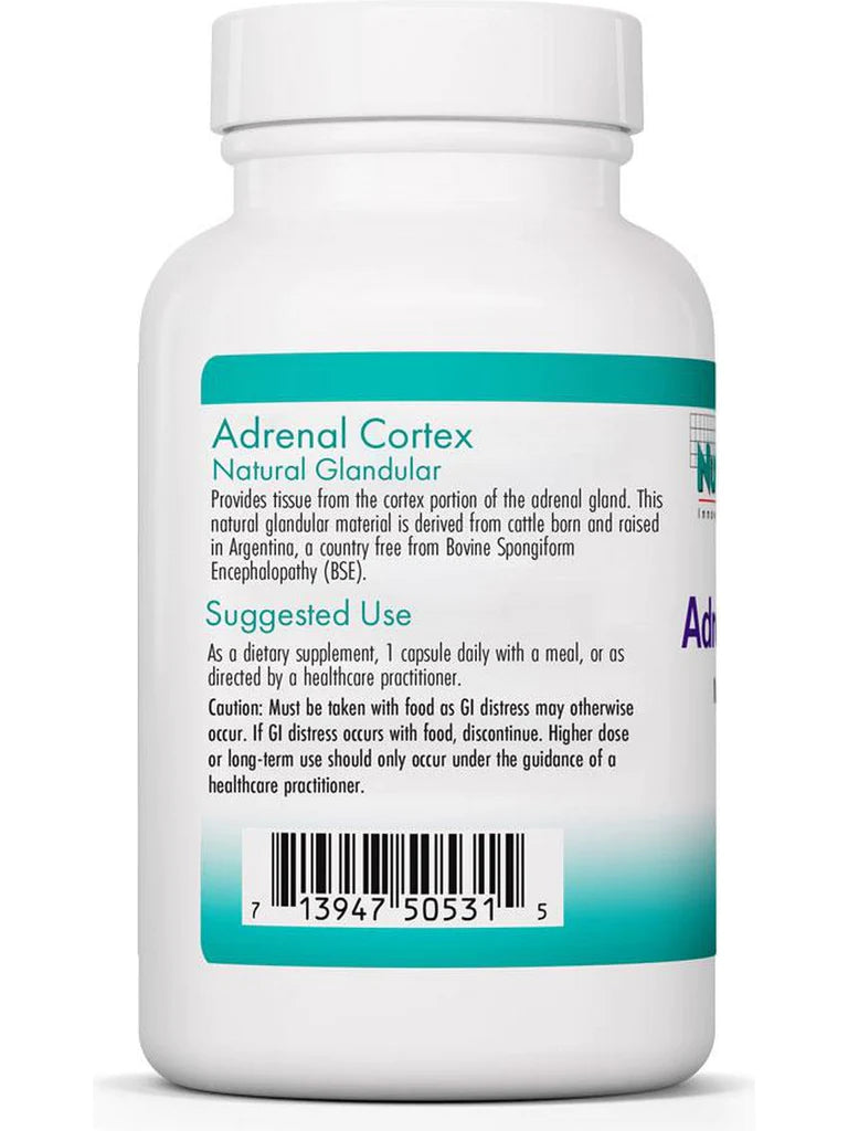 NutriCology Adrenal Cortex Glandular - Stress, Energy, Adrenal Support - 100 Vegicaps
