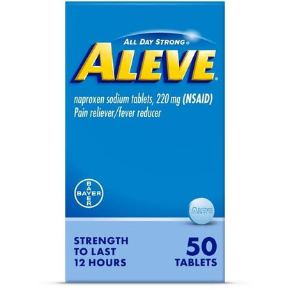 Aleve Pain Reliever/Fever Reducer 50 Tablets Pack of 2