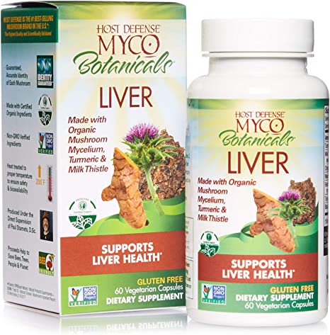 Host Defense, MycoBotanicals Liver Capsules, Supports Liver Health and Detoxification, Mushroom and Herb Supplement, 60 capsules, Unflavored
