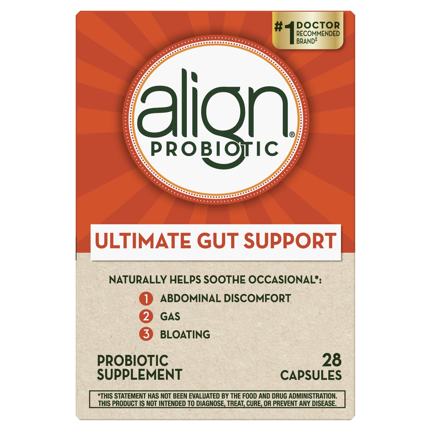 Align Probiotic Capsules, Men and Women's Daily Probiotic Supplement for Digestive Health, 28 Ct