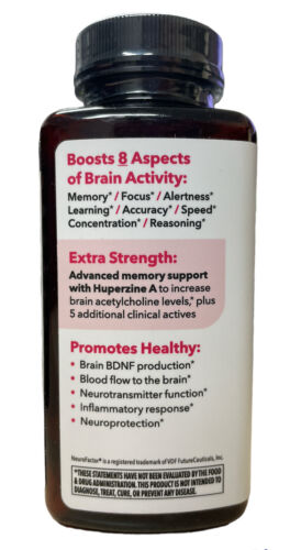 NeuroQ Memory & Focus Extra Strength - Boosts Cognitive Performance & Brain Function - Supports Neuroprotection & Concentration - Huperzine A, Gotu Kola, Ginkgo, Coffee Fruit & Propolis - 60 Capsules