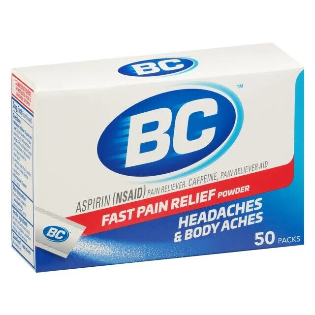 BC Powder Pain Reliever, 50 Dissolve Packs Pack of 2 Exp 2026