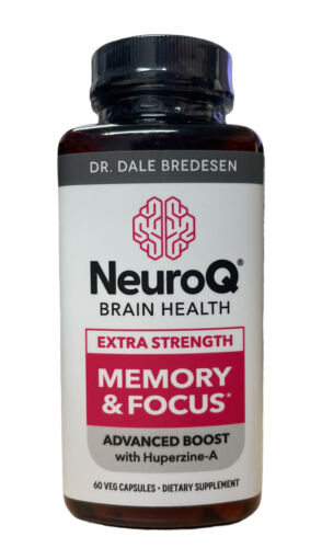 NeuroQ Memory & Focus Extra Strength - Boosts Cognitive Performance & Brain Function - Supports Neuroprotection & Concentration - Huperzine A, Gotu Kola, Ginkgo, Coffee Fruit & Propolis - 60 Capsules