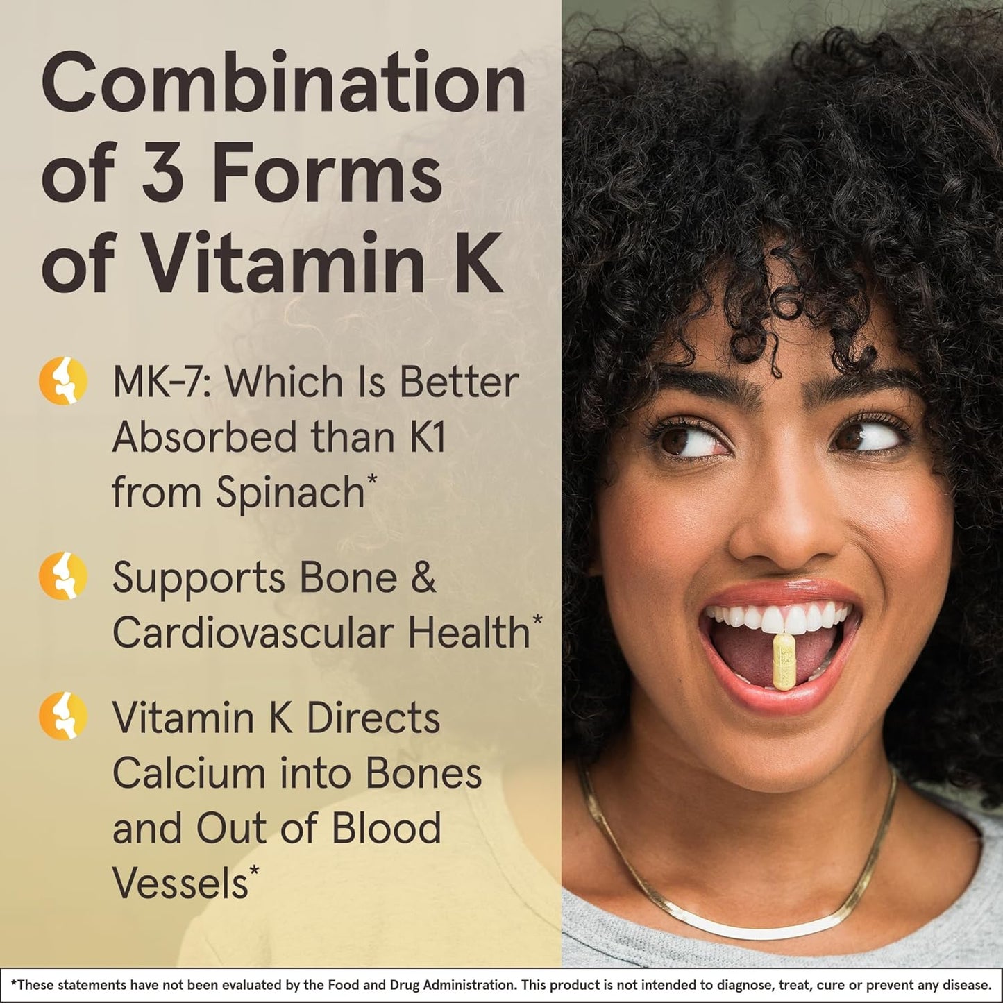 Jarrow Formulas K-Right - Dietary Supplement for Bone & Cardiovascular Health Support - Contains Vitamin D3 & Three Forms of Vitamin K Including MK-7 - 60 Servings (Packaging May Vary)