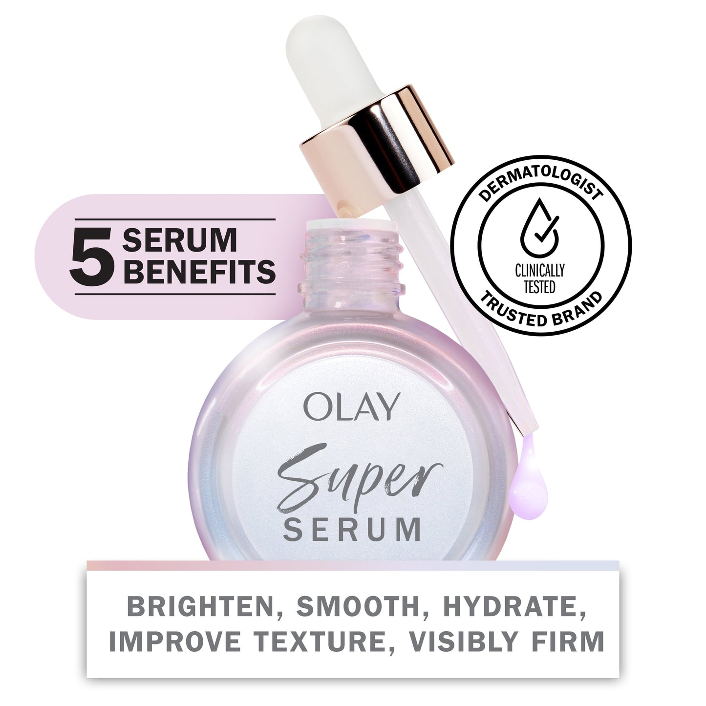 Olay Super Serum 5-in-1 Anti-Aging Face Serum, Smoothing Serum, All Skin Types