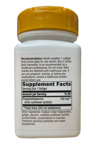 Nature's Way Phosphatidylserine - Brain function 100 mg - 60 Softgels Exp 03/24