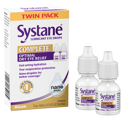 Systane Complete Dry Eye Care Symptom Relief Eye Drops, Twin Pack
