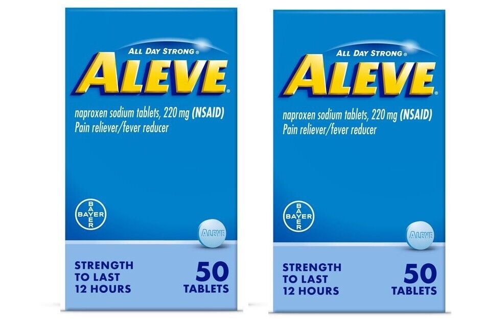 Aleve Pain Reliever/Fever Reducer 50 Tablets Pack of 2