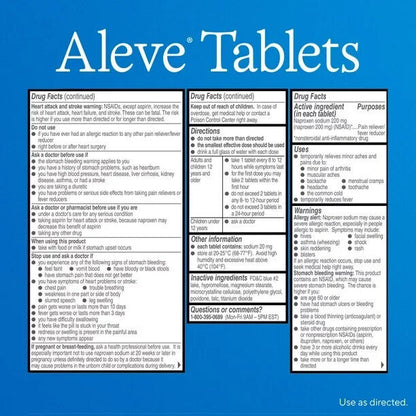 Aleve Pain Reliever/Fever Reducer 50 Tablets Pack of 2