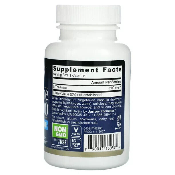 Jarrow Formulas Theanine 200, Promotes Relaxation, 200 mg, 60 Caps